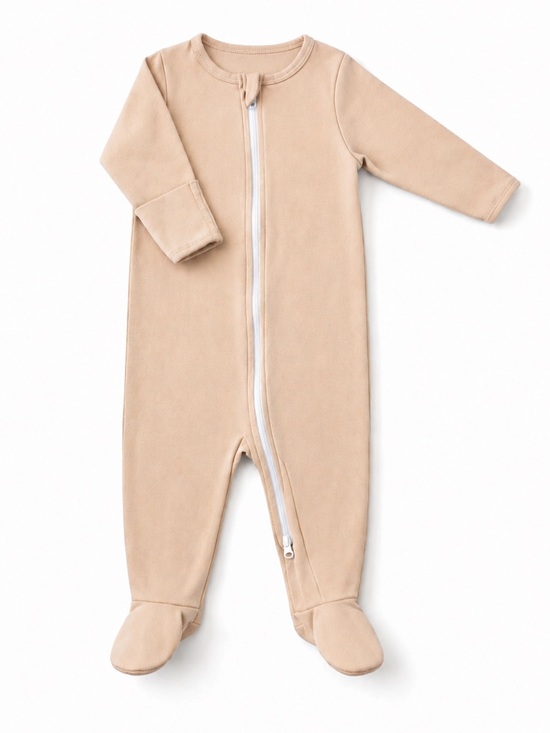 CuddleCub Other - NWT Baby Footed One-Piece Pajama with Two-Way Zipper & Cuffed Sleeves